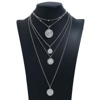 Zinc Alloy Necklace, plated, multilayer & for woman Approx 11.8,25. 