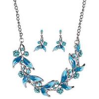 Enamel Zinc Alloy Jewelry Sets, earring & necklace, with enamel & Acrylic, plated, 2 pieces & for woman nickel, lead & cadmium free 