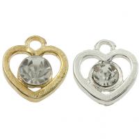 Zinc Alloy Heart Pendants, plated, random style & with rhinestone Approx 2mm 