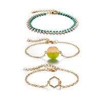Zinc Alloy Bracelet Set, gold color plated, Adjustable & three pieces & for woman   