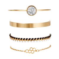 Zinc Alloy Bracelet Set, plated, 4 pieces & Adjustable & for woman, golden, 165mm,175mm  