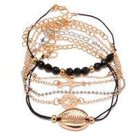 Zinc Alloy Bracelet Set, plated, 5 pieces & oval chain & ball chain & for woman Approx 6.9 Inch, Approx  7.3 Inch, Approx  7.5 Inch, Approx  7.9 Inch 