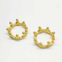Zinc Alloy Large Hole Beads, Crown, gold color plated Approx 10mm 