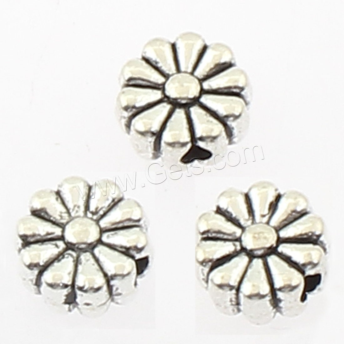 Zinc Alloy Flower Beads, plated, more colors for choice, 5x5x3mm, Hole:Approx 5mm, Approx 165PCs/Bag, Sold By Bag