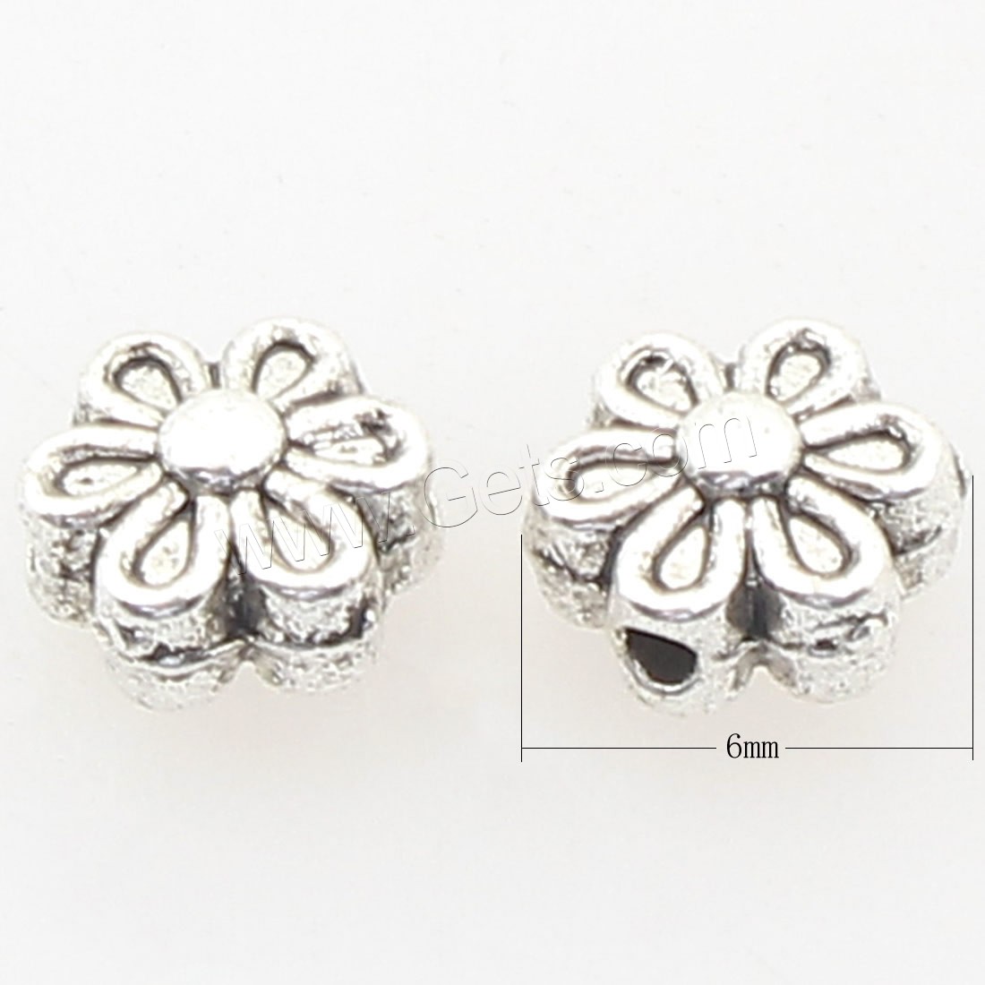 Zinc Alloy Flower Beads, plated, more colors for choice, 6x6x4mm, Hole:Approx 1mm, Approx 1135PCs/Bag, Sold By Bag