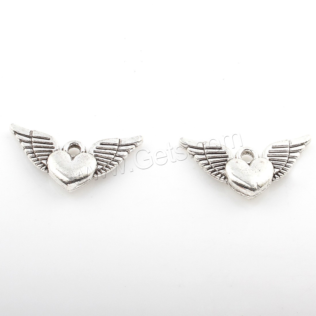 Zinc Alloy Heart Pendants, Winged Heart, plated, more colors for choice, 12x25mm, Hole:Approx 2mm, Approx 207PCs/Bag, Sold By Bag