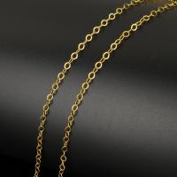 Stainless Steel Oval Chain, with plastic spool, gold Approx 