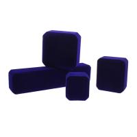 Velvet Bracelet Box, Velveteen, with Cardboard, 4 pieces, blue    