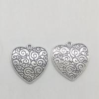 Zinc Alloy Heart Pendants, antique silver color plated Approx 2mm 