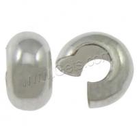Sterling Silber Crimp Perledeckel, 925 Sterling Silber, plattiert, keine, 5x2.2mm, Bohrung:ca. 2.5mm, verkauft von PC