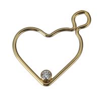 Gold Filled Pendants, Heart, 14K gold-filled & micro pave cubic zirconia Approx 2.5mm 