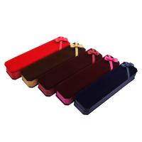 Boîtes à collier en velours, velours de coton, avec carton & Nylon, rectangle, Placage, plus de couleurs à choisir Vendu par PC