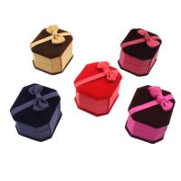 Бархатная коробочка для кольца, Бархат, с картон & нейлон, Квадратная форма, Другое покрытие, Много цветов для выбора продается PC