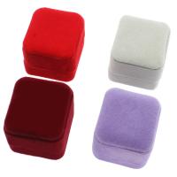 Бархатная коробочка для кольца, Бархат, с картон, Квадратная форма, Другое покрытие, Много цветов для выбора продается PC
