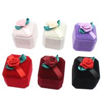 Бархатная коробочка для кольца, Бархат, с картон & нейлон, Квадратная форма, Другое покрытие, Много цветов для выбора продается PC