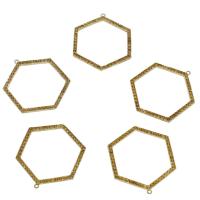 Brass Beads Setting, Hexagon, original color Approx 0.5mm 