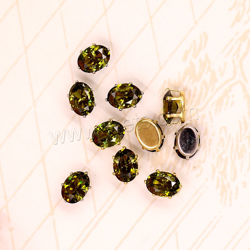 Cubic Zirconia Clawed Cubic Zirconia, polished, different styles for choice, more colors for choice, 6x8mm, 50PCs/Bag, Sold By Bag
