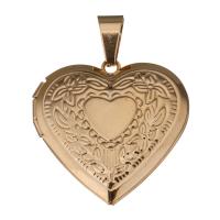 Stainless Steel Locket Pendant , Heart, gold Approx Inner Approx 