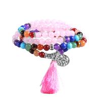 Fashion Zinc Alloy Bracelets, with Gemstone, Tree, antique silver color plated, for woman & hollow, 6mm Approx 26 Inch 
