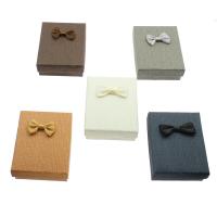 Boîtes à pendentif en carton, avec ruban de satin, rectangle, plus de couleurs à choisir 1200/sac, Vendu par sac