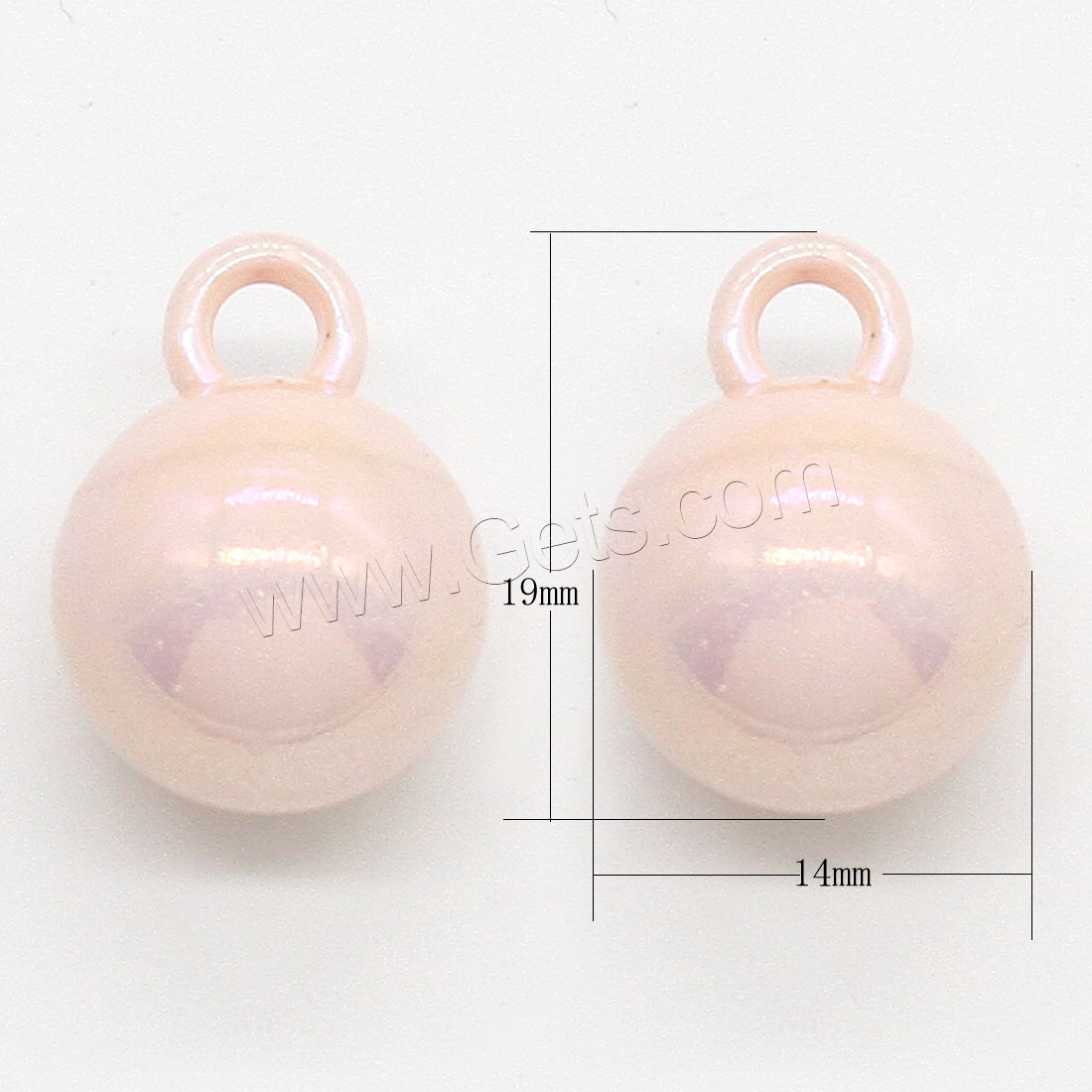 ABS Plastic Pendants, Round, AB color plated, different size for choice, more colors for choice, 19x14mm, Hole:Approx 3mm, Sold By Bag
