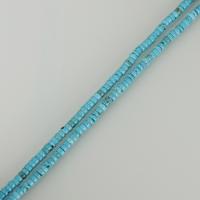 Magnesit Perle, blau, 2x4x4mm, Bohrung:ca. 1mm, Länge:ca. 16 ZollInch, ca. 184PCs/Strang, verkauft von Strang