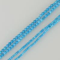 Magnesit Perle, blau, 2x3x3mm, Bohrung:ca. 1mm, Länge:ca. 15 ZollInch, ca. 178PCs/Strang, verkauft von Strang