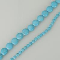 Magnesit Perle, blau, 16x16x6.5mm, Bohrung:ca. 1.5mm, Länge:ca. 16.5 ZollInch, ca. 26PCs/Strang, verkauft von Strang
