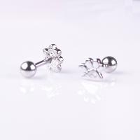 316 Stainless Steel Piercing Earring, Round, for woman, 1.2*6mm 