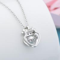 Cubic Zirconia Sterling Silver Pendants, 925 Sterling Silver, Crown, platinum plated, for woman 