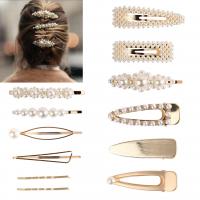 Pinzas para Cabello, fundición, con Perlas plásticas, Joyería & diferentes estilos para la opción & para mujer, Vendido por Set
