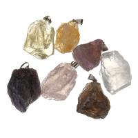 Pendentifs pierres gemmes mixtes , laiton, avec pierre gemme, envoyé au hasard, 23-27x33-39x14-27mm Environ Vendu par PC