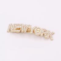 Hair Barrettes, Zinc Alloy, with Plastic Pearl, plated & for woman, gold, 47mm*18mm,55mm*17mm,60mm*17mm,70mm*17mm,69mm*18mm,84mm*18mm 