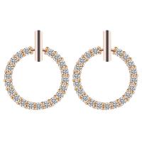 Cubic Zircon Brass Earring, with Cubic Zirconia, plated, fashion jewelry & for woman 13mm 