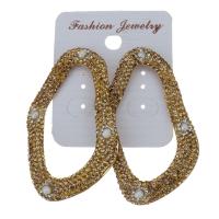 Rhinestone Clay Pave Stud Earring, with rubber earnut, for woman, gold 
