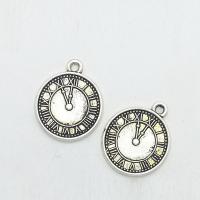 Zinc Alloy Watch Pendant, Clock, antique silver color plated Approx 2mm 
