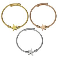 Bracelet en acier inoxydable, étoile, Placage, pour femme, plus de couleurs à choisir 3mm,57mm, Vendu par PC