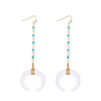 Resin Zinc Alloy Earring, with Seedbead & Resin, plated, Bohemian style & for woman, white 