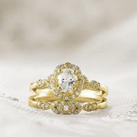 Латунь кольцо Установить, ювелирные изделия моды & разный размер для выбора & Женский & со стразами, золотой продается Пара