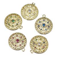 Cubic Zirconia Micro Pave Brass Pendant, micro pave cubic zirconia & hollow Approx 1.5mm 