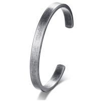 Stainless Steel Cuff Bangle, plated, vintage & fashion jewelry & for man, silver color, 6mm 