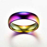 Stainless Steel Finger Ring, plated, fashion jewelry & Unisex multi-colored 