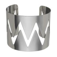 Stainless Steel Cuff Bangle, for woman & hollow, original color, 51mm, Inner Approx 62mm 