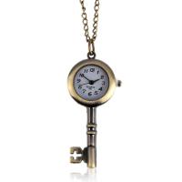 Zinc Alloy Watch Necklace, with Glass, Key, plated, fashion jewelry & Unisex, golden Approx 31.4 Inch 