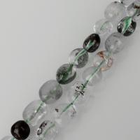 Grüner Phantomquarz Perle, verschiedene Größen vorhanden, Bohrung:ca. 1.5mm, Länge:ca. 15.5 ZollInch, ca. 31PCs/Strang, verkauft von Strang