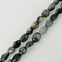 Hawk-eye Stone Beads, irregular, faceted Approx 1.5mm Approx 15 Inch, Approx 