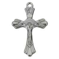 Brass Cross Pendants, Crucifix Cross, silver color Approx 1.5mm 