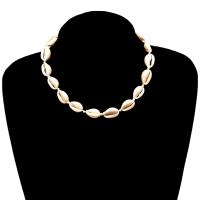 Fashion Choker Necklace, Shell, with Cotton Cord & Zinc Alloy, plated, fashion jewelry & for woman, white Approx 15.3 Inch 