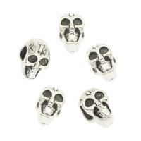 Zinc Alloy Large Hole Beads, Skull, plated Approx 5mm, Approx 