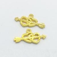 Zinc Alloy Heart Pendants, gold color plated, hollow Approx 1mm 